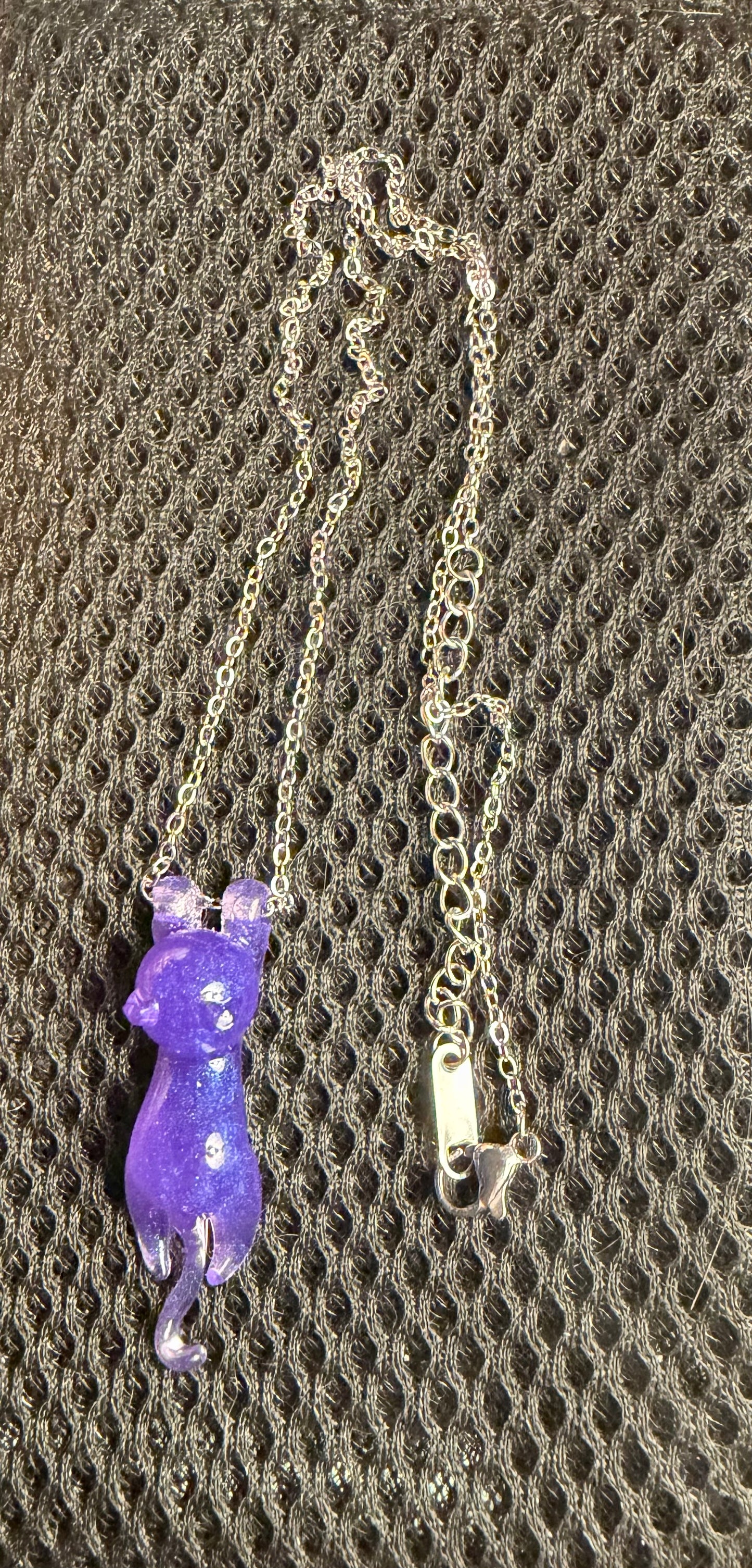 Mini purple cat necklace