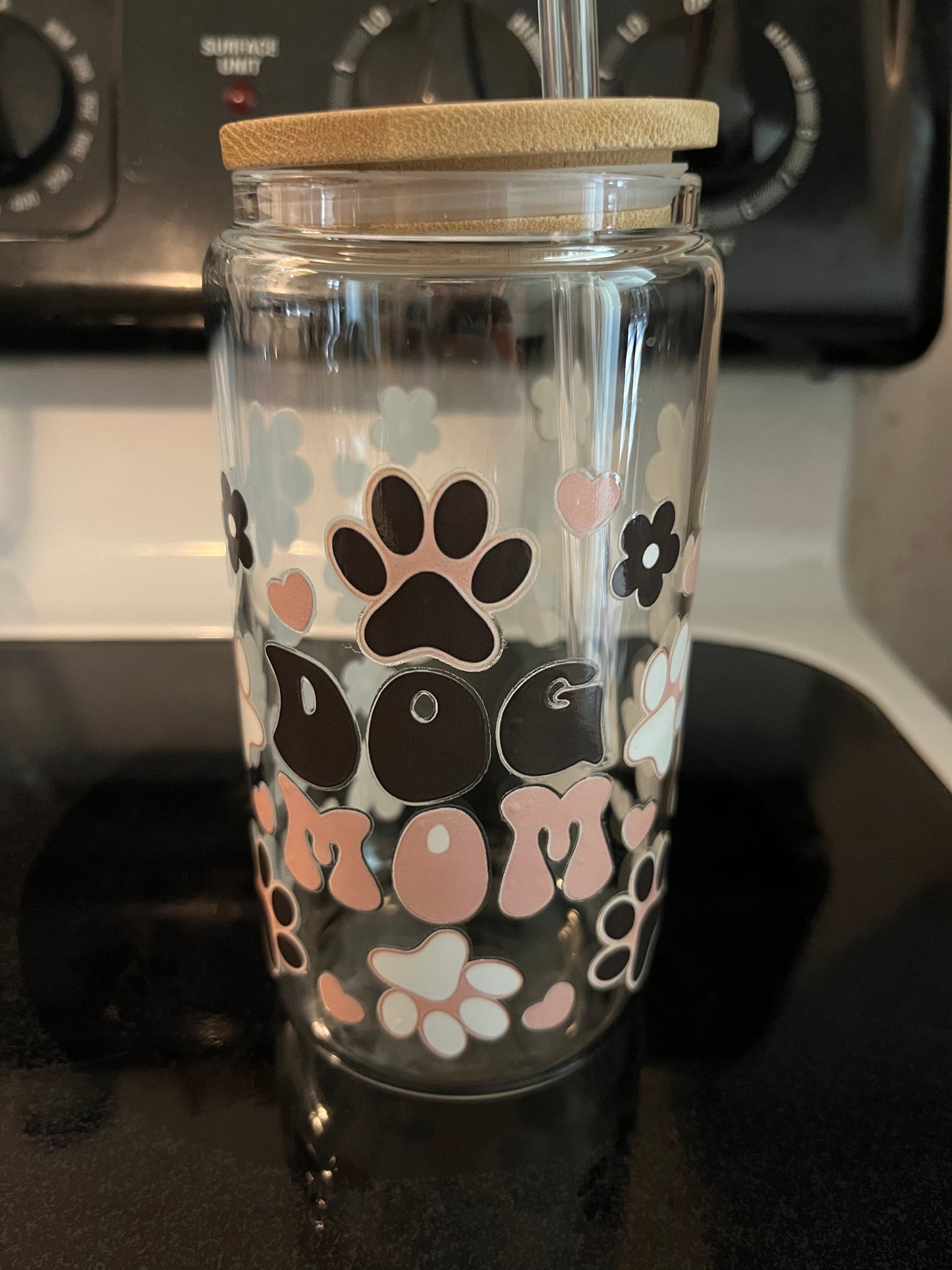 Dog mom, pink and brown