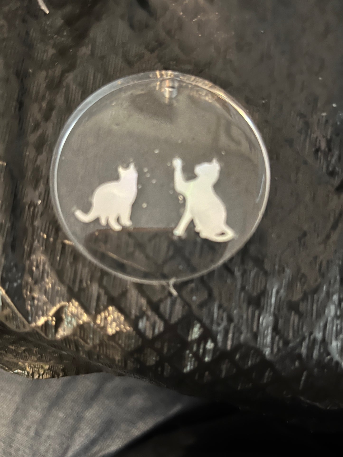 Two kitties in a keychain