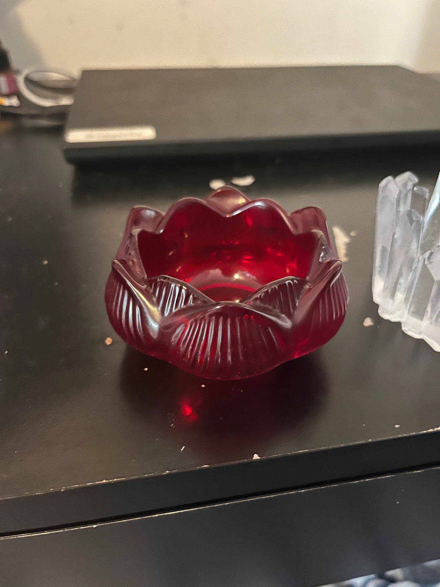 Resin flower candle holder