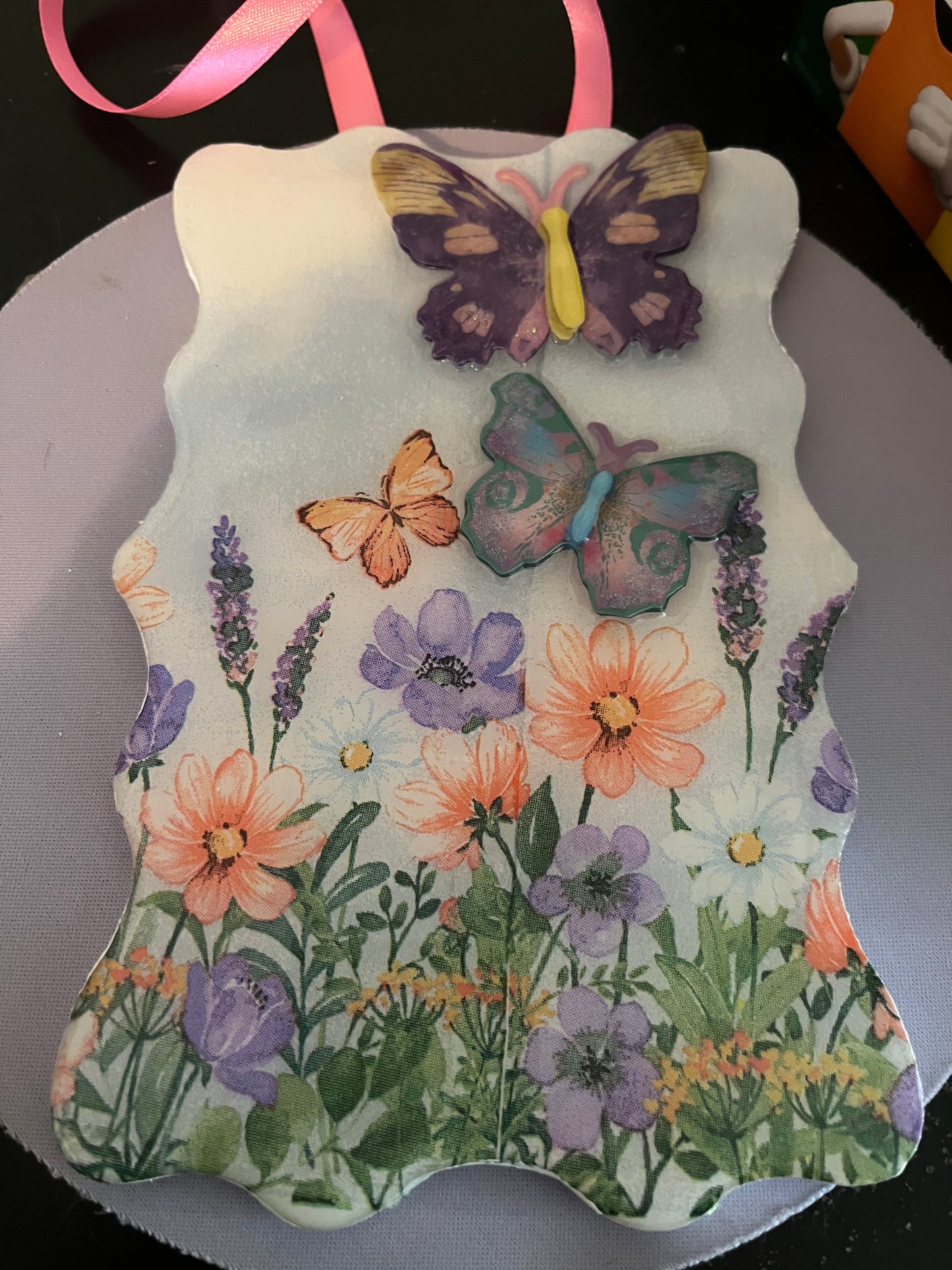 Spring sign with butterflies