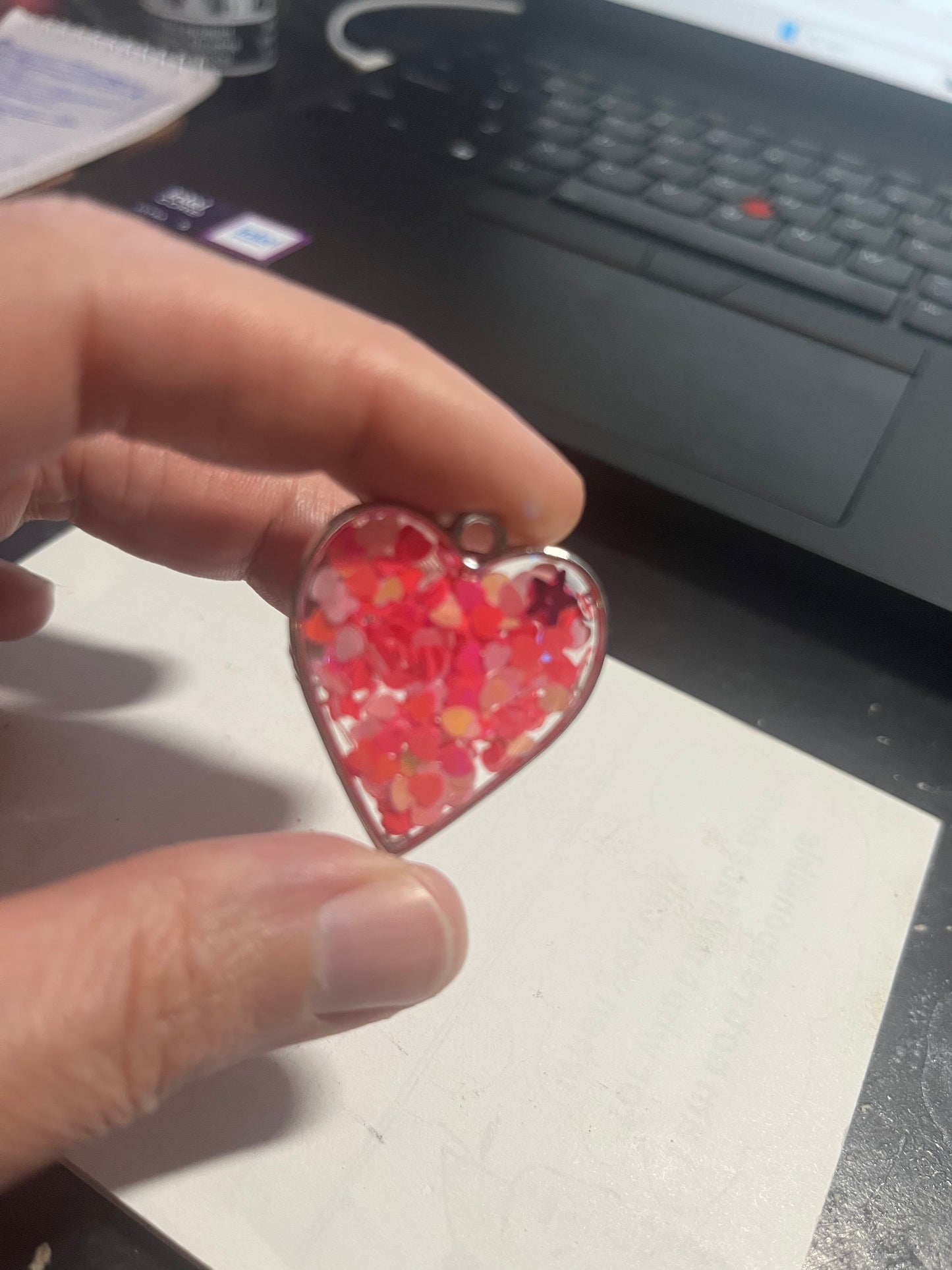 Hearts with sparkly hearts pendant