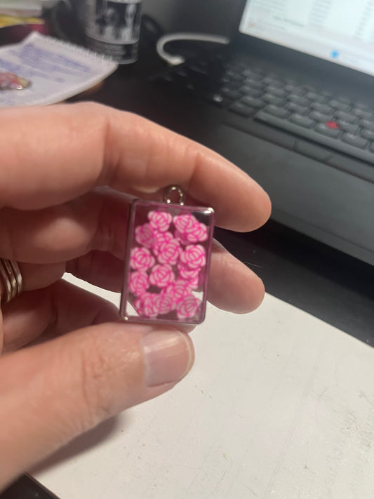 Pink flower pendant