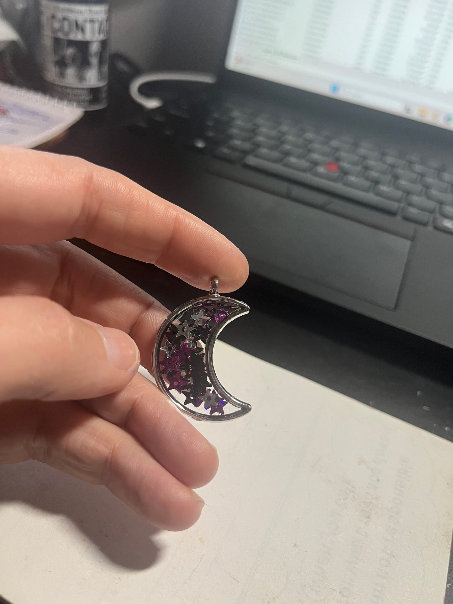 Moon with stars pendant