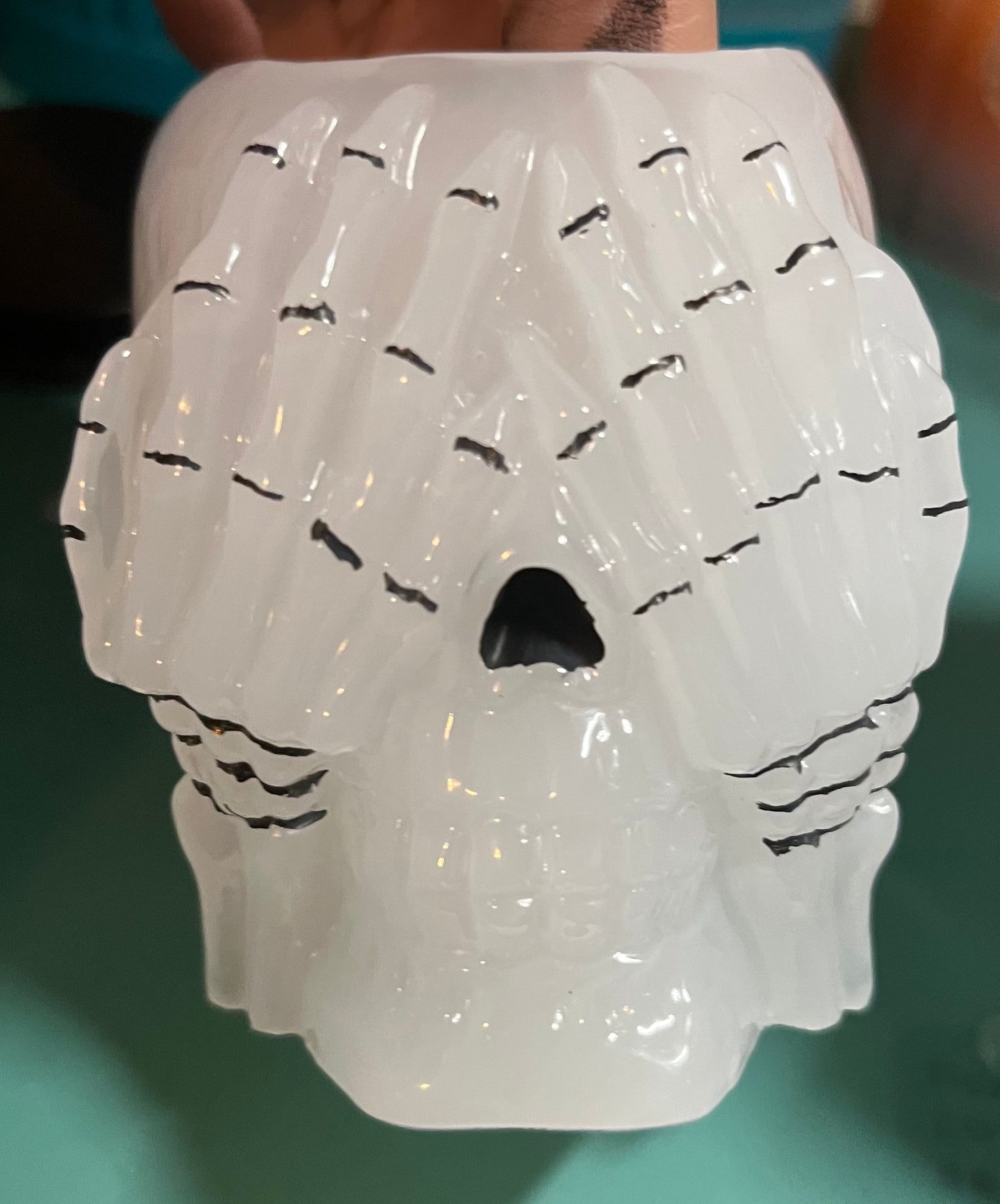 Speak no evil, hear no evil, see no evil skeleton head planters