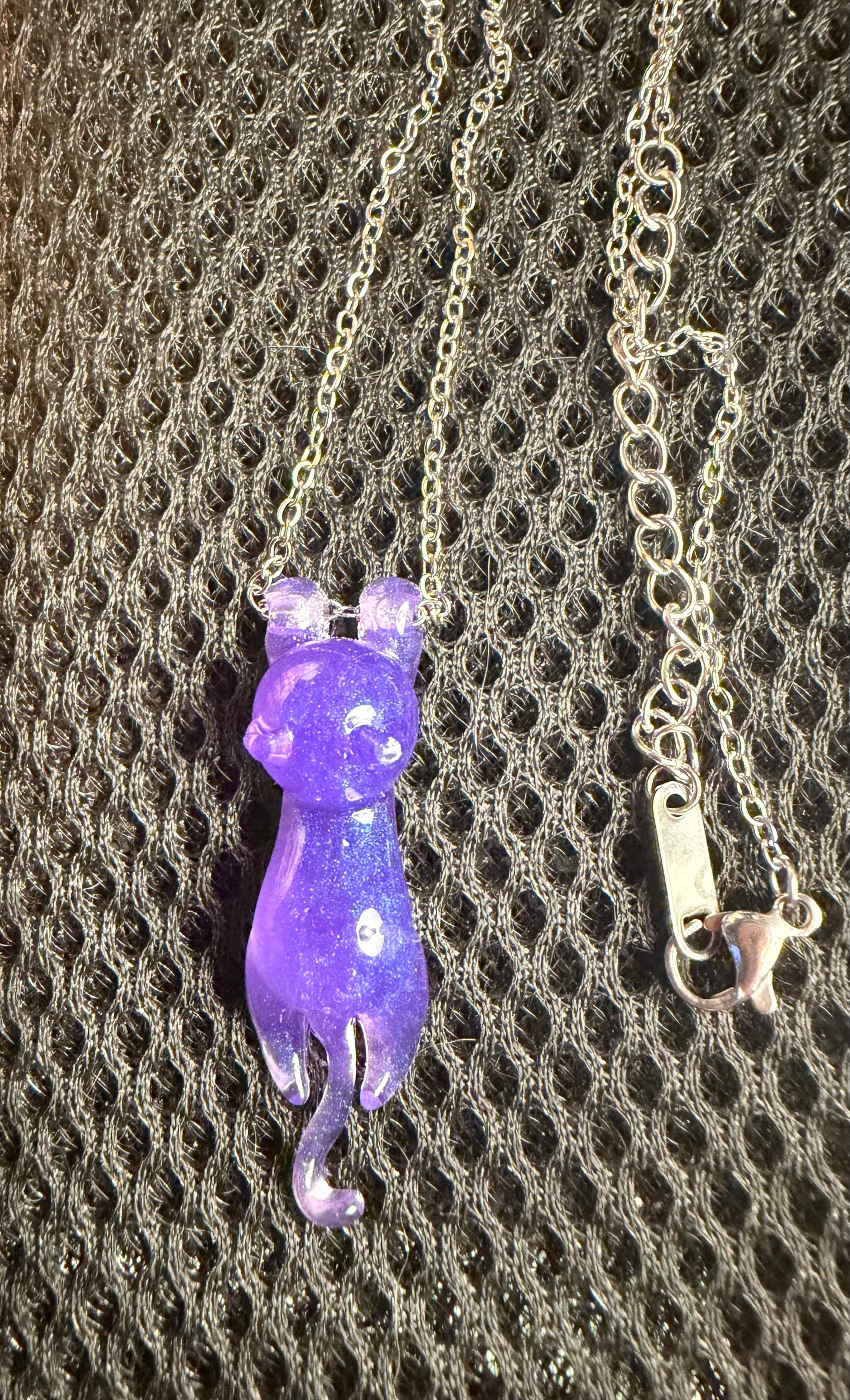 Mini purple cat necklace
