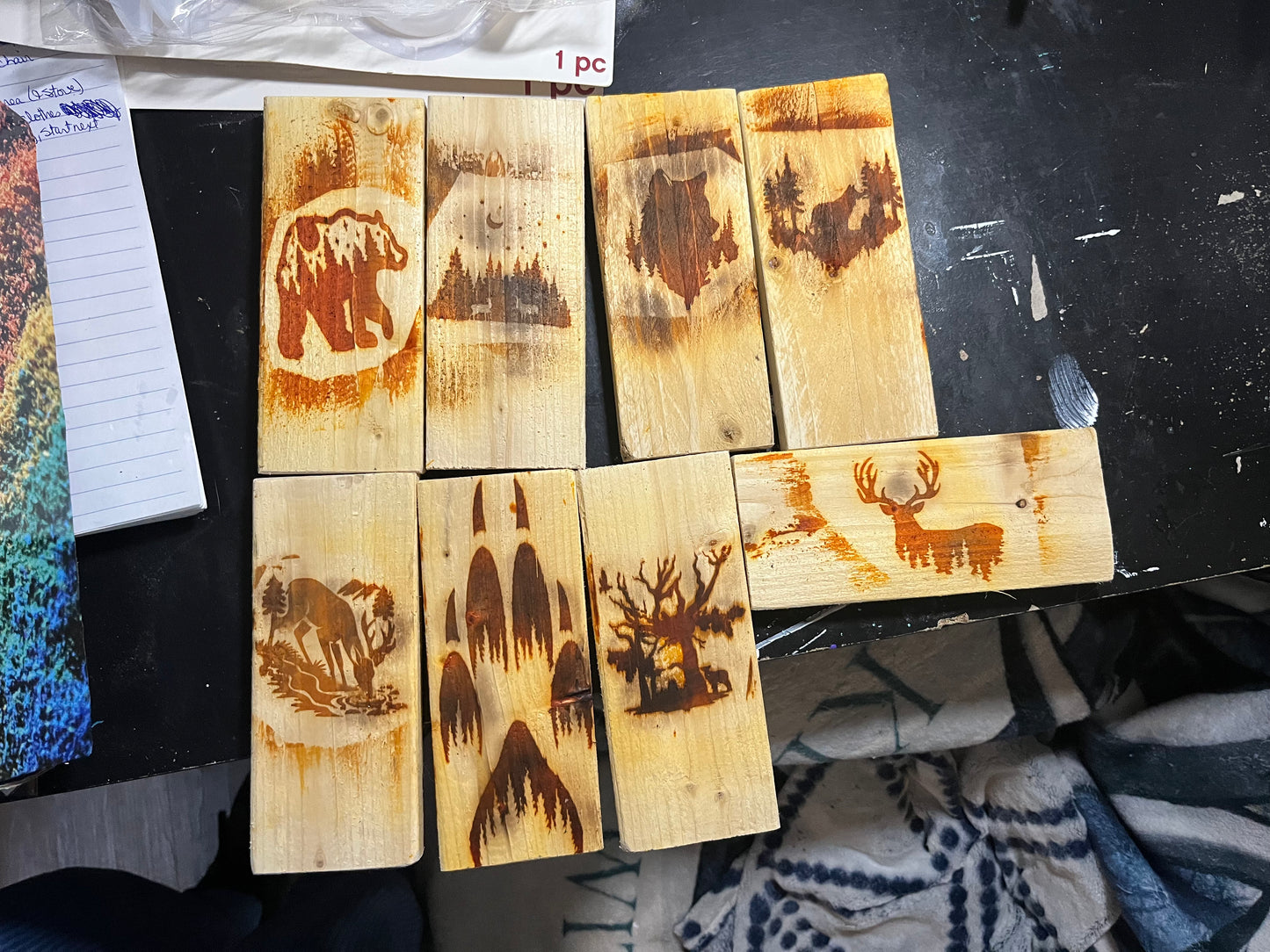 Woodsy wood burnt images