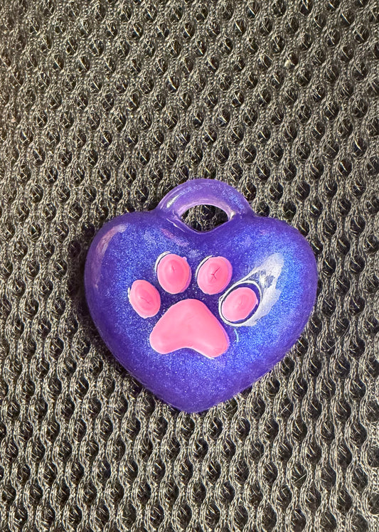Purple bubble paw heart