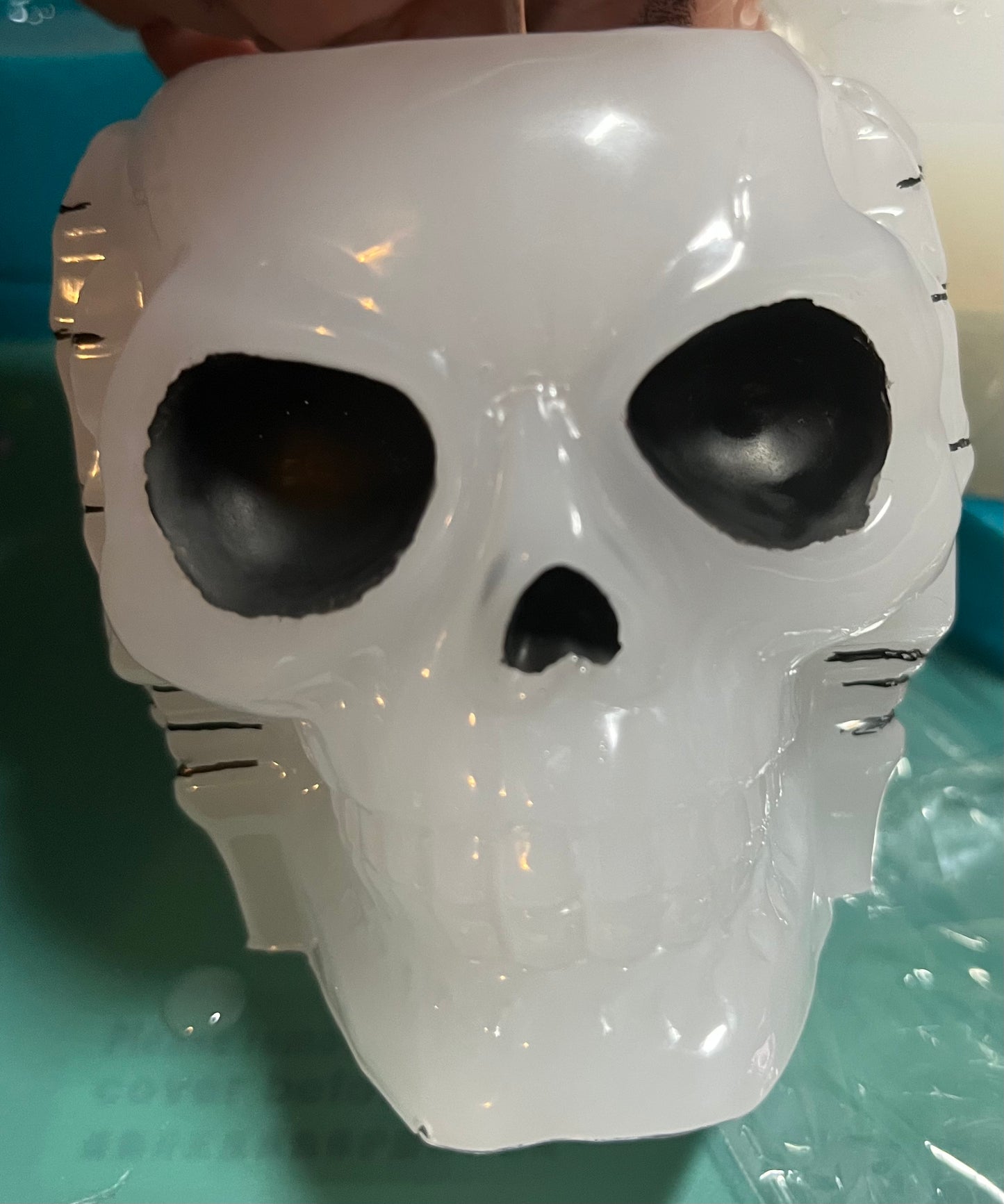Speak no evil, hear no evil, see no evil skeleton head planters