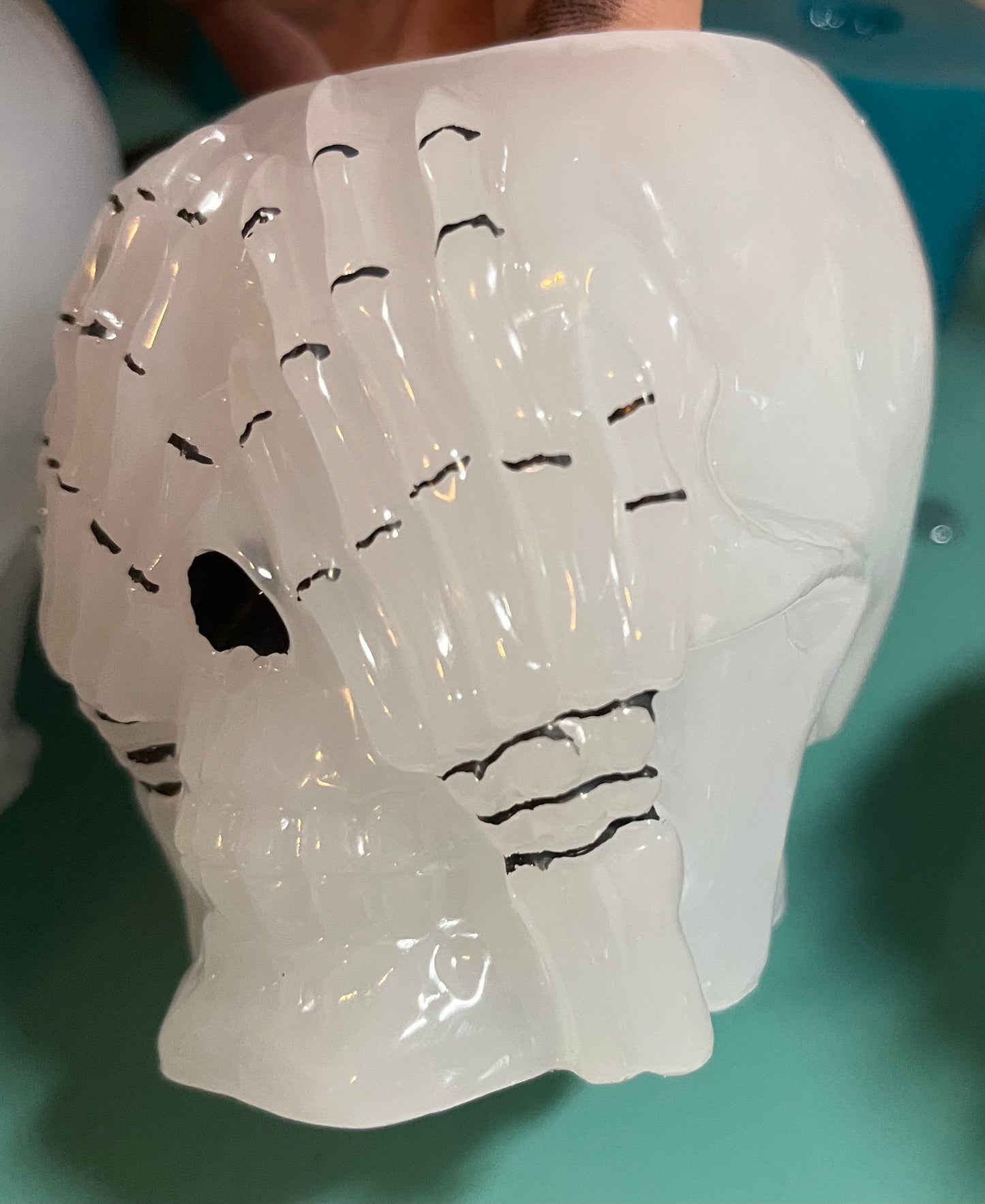 Speak no evil, hear no evil, see no evil skeleton head planters