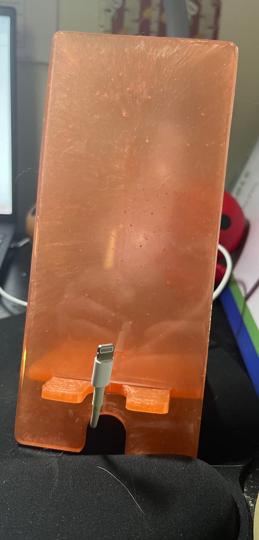 Orange desk cell phone holder