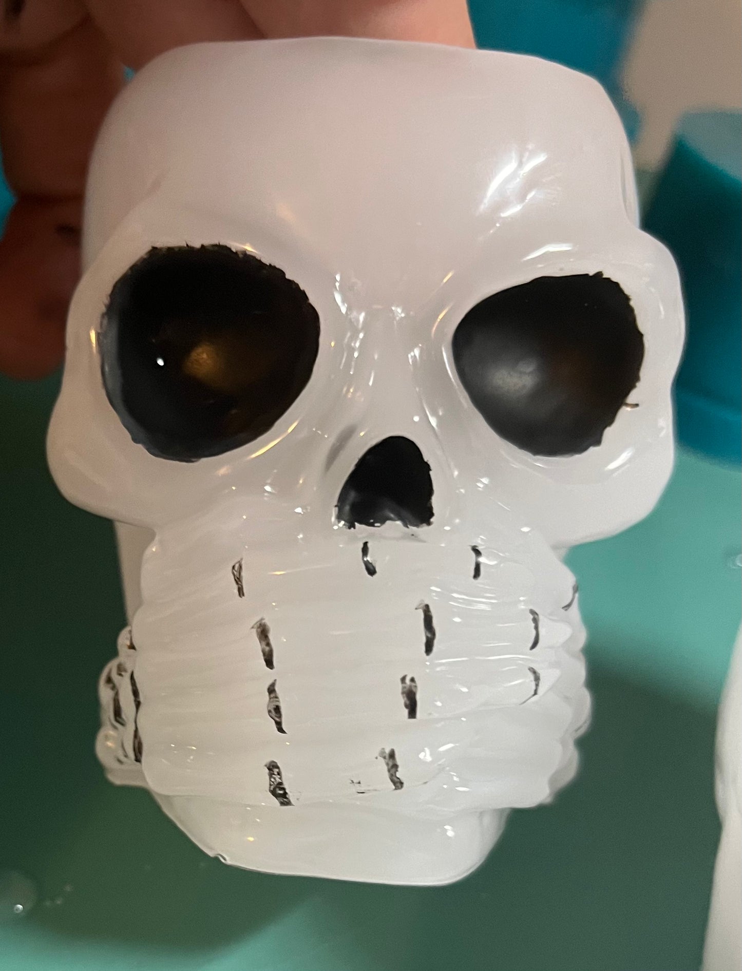 Speak no evil, hear no evil, see no evil skeleton head planters