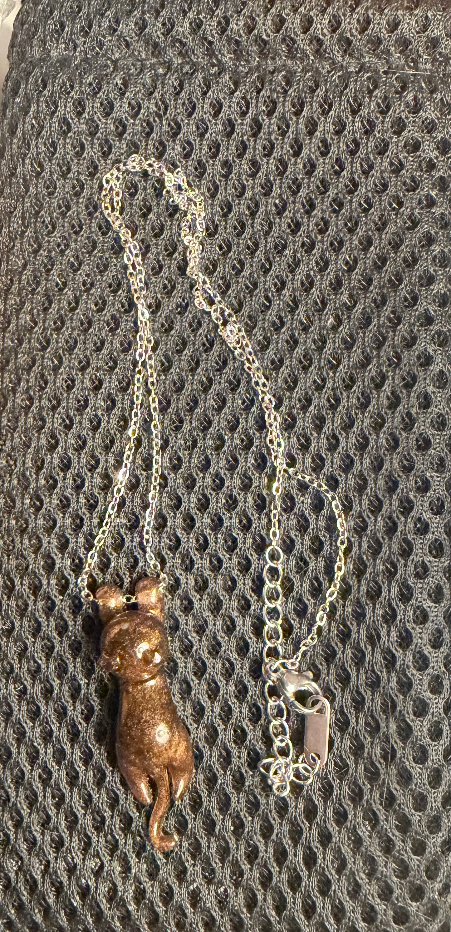 Mini brown cat necklace