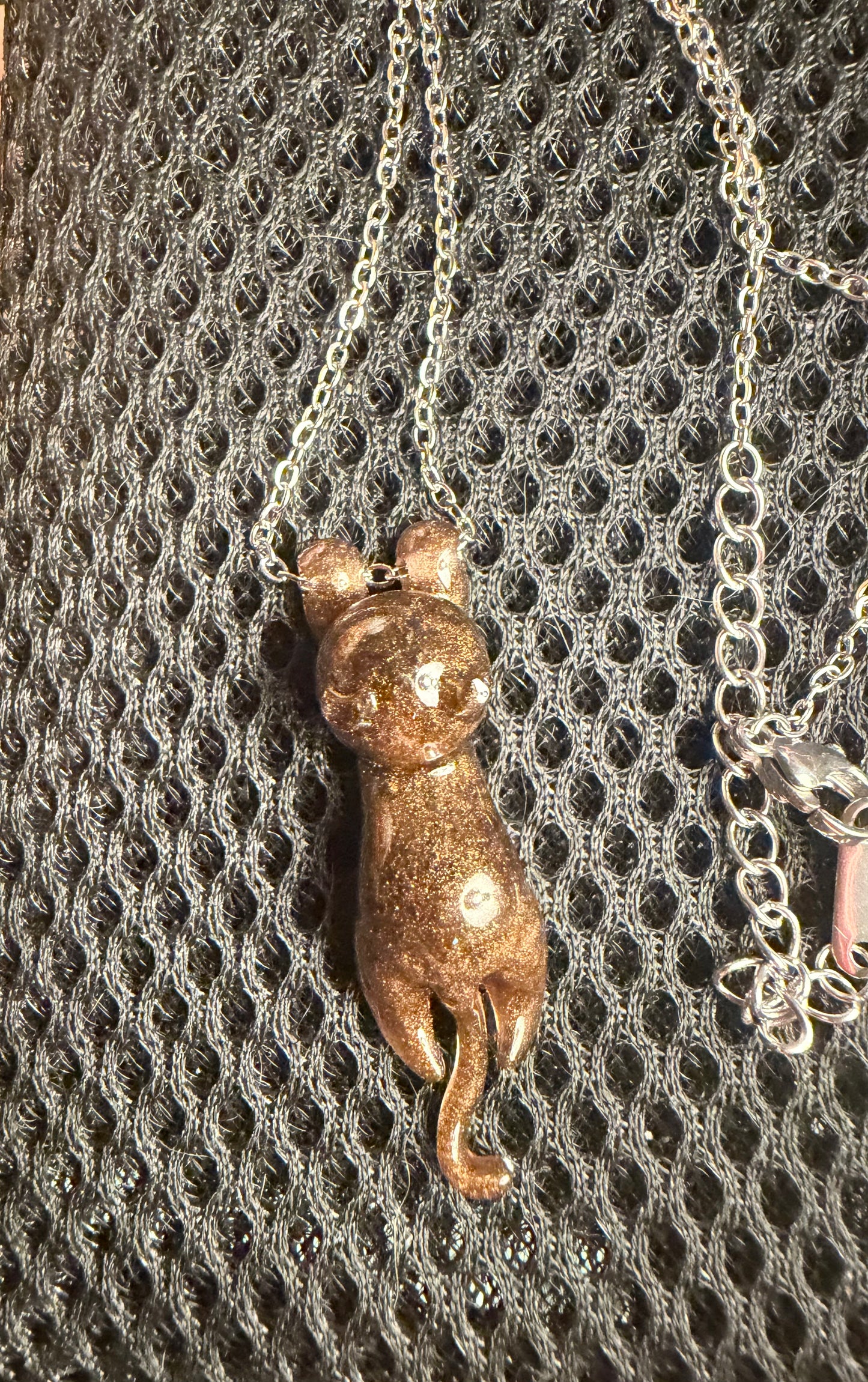 Mini brown cat necklace