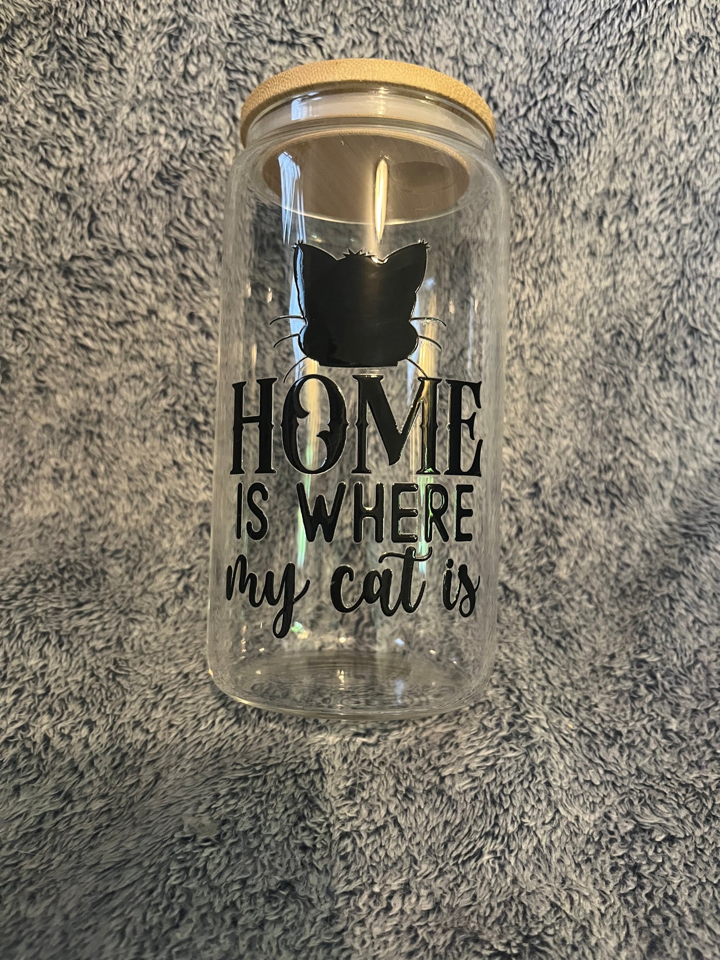 Home is where my cat is drinking glass
