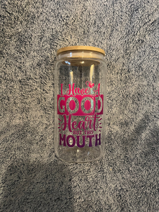 Good heart but this mouth drinking glass