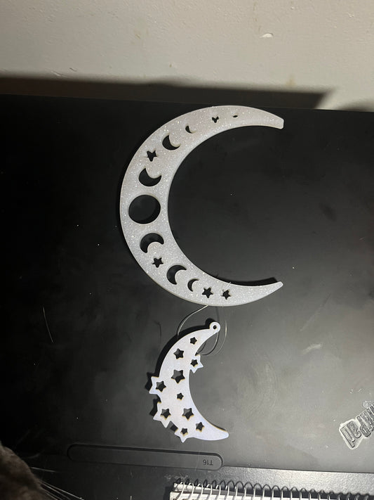 Moon with moon and stars