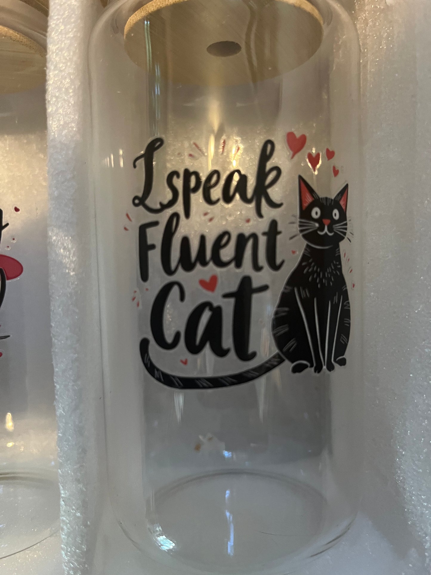 I speak fluent cat drinking glass