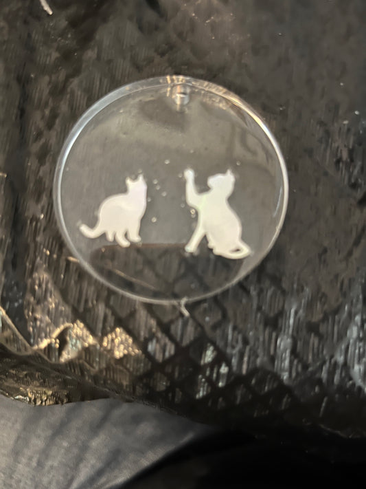 Two kitties in a keychain