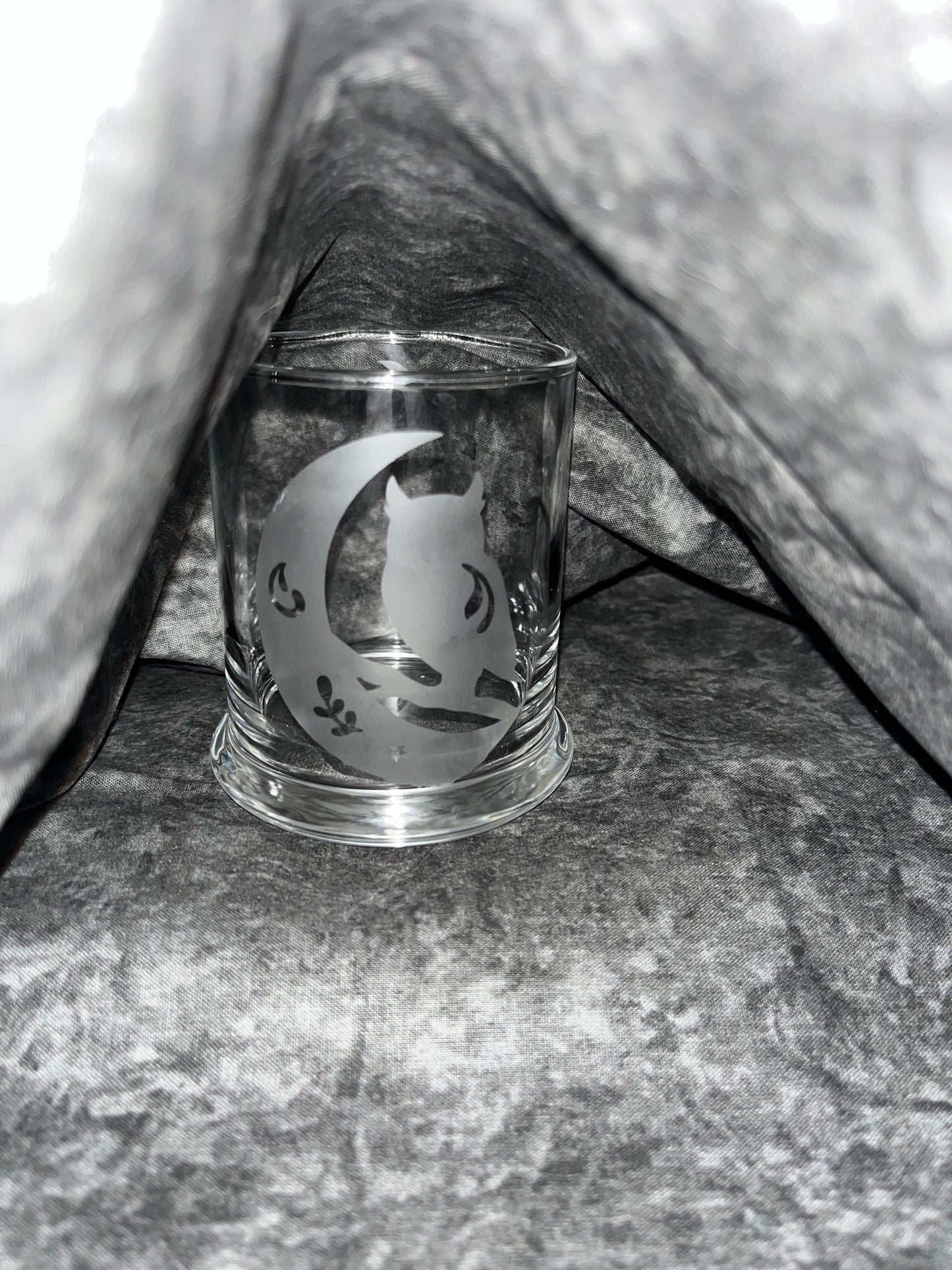 Owl and Moon candle holder