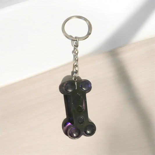 Dog bone keychain- dark purple