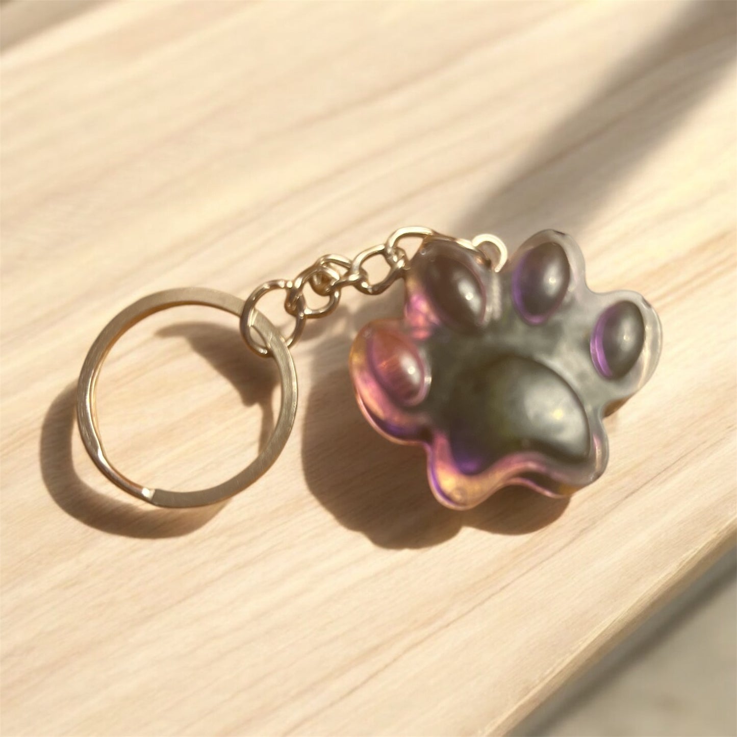 Paw keychain - dark purple