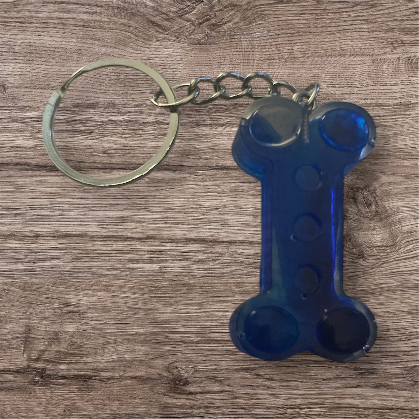 Dog bone keychain - dark blue