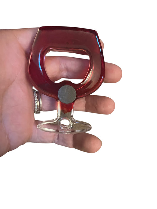 Wine glass bottle opener - with magnet