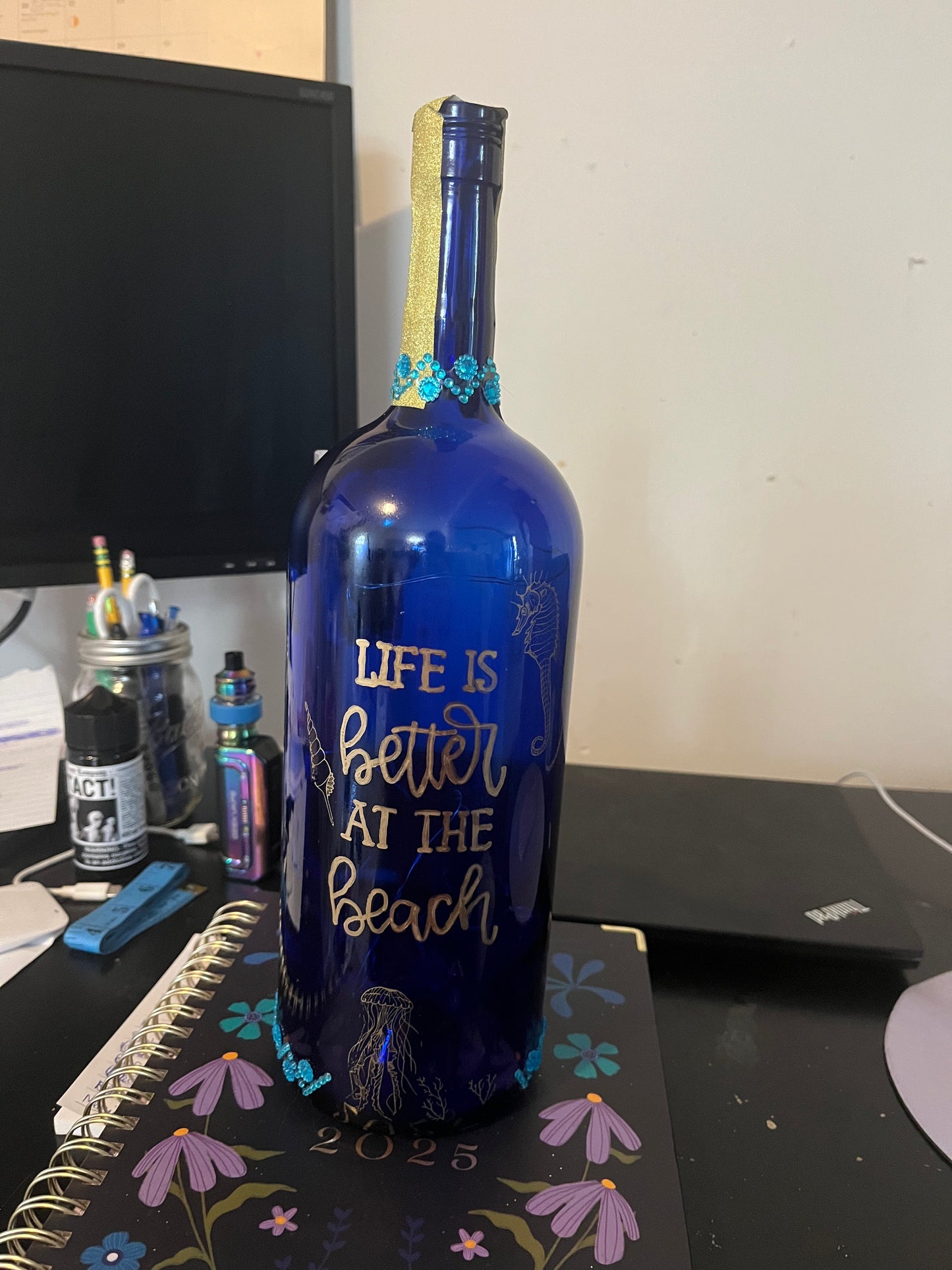 Life is better at the beach bottle