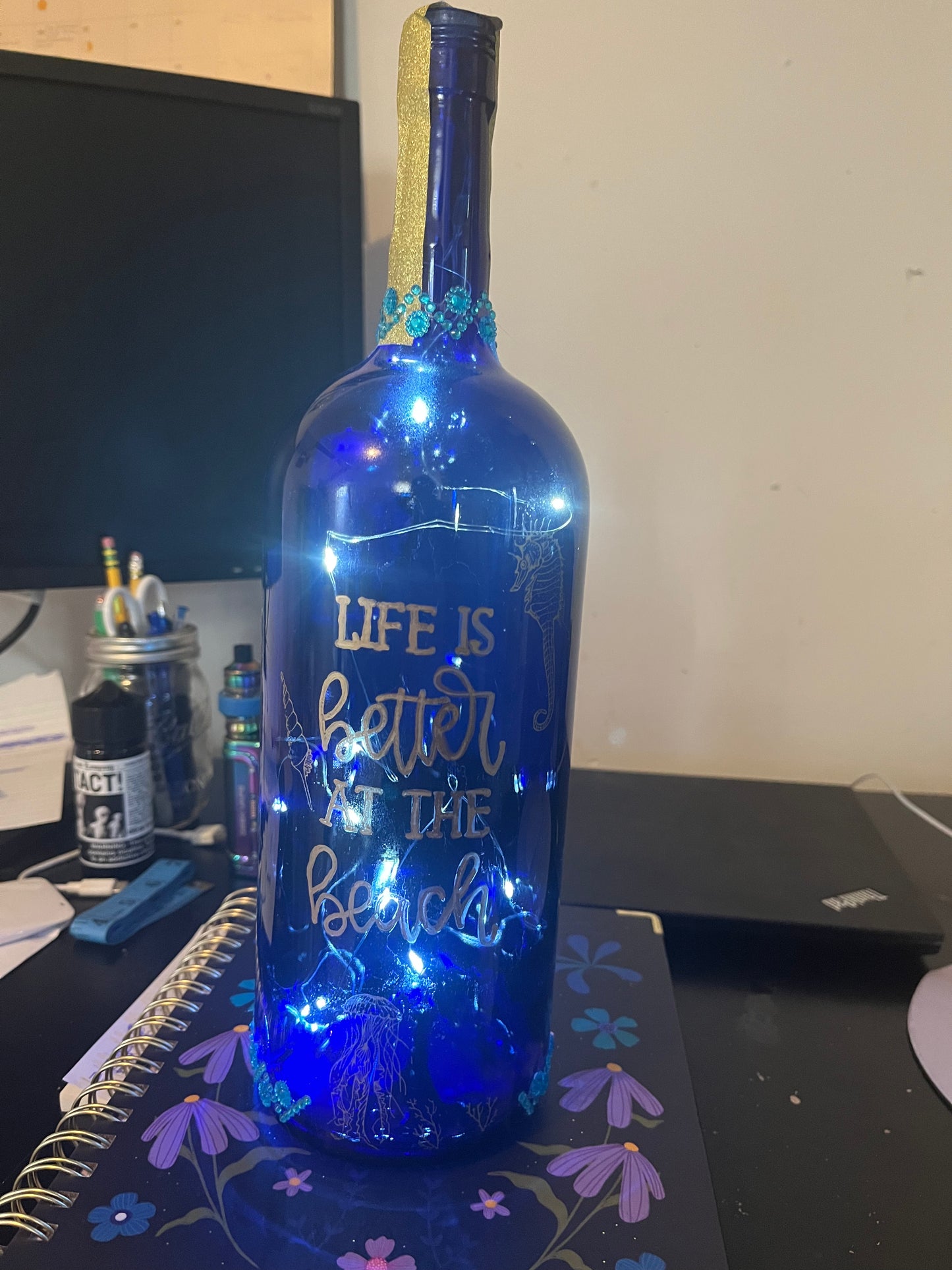 Life is better at the beach bottle
