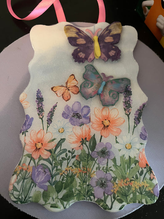 Spring sign with butterflies