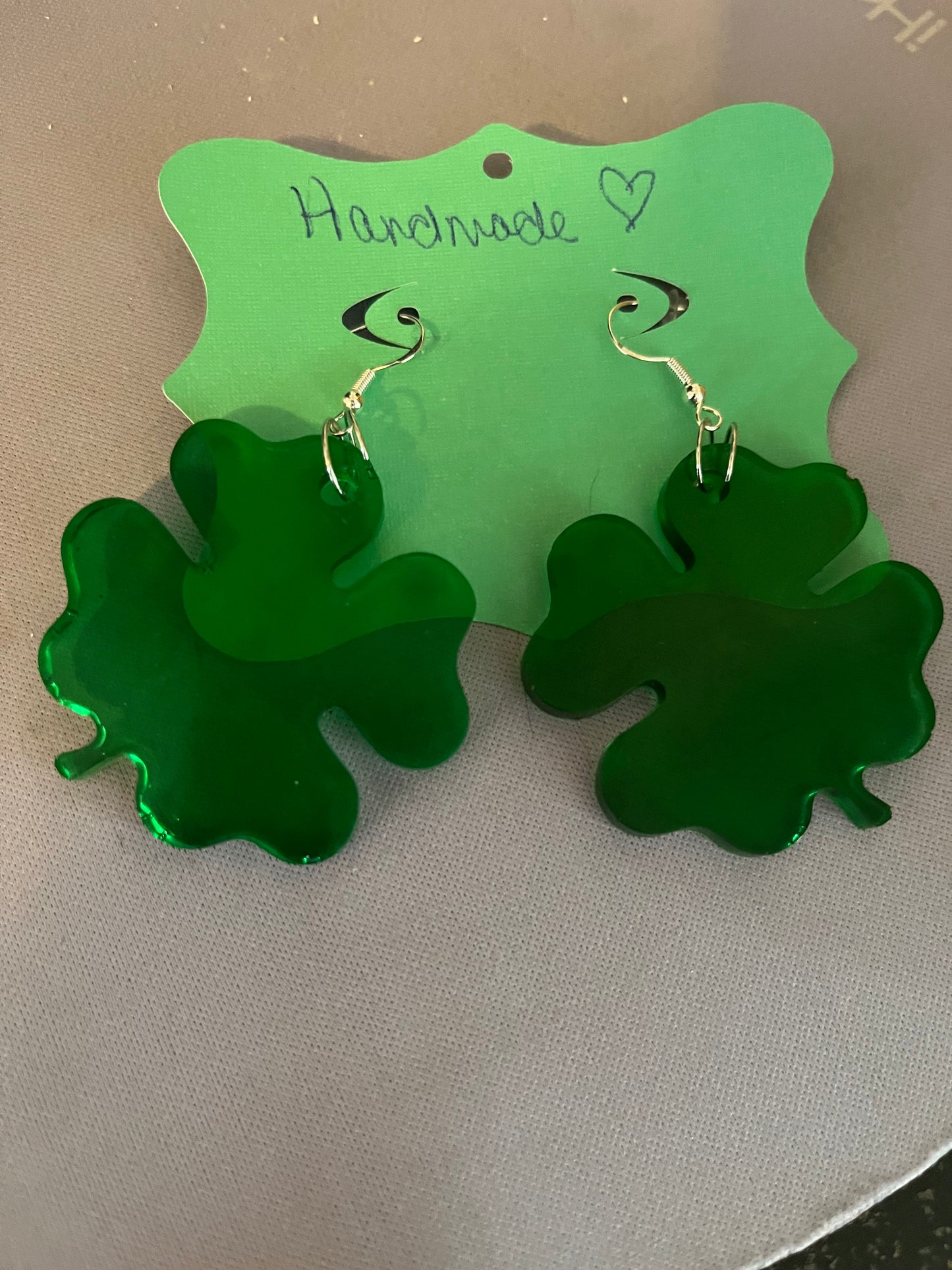 Green shamrock earrings