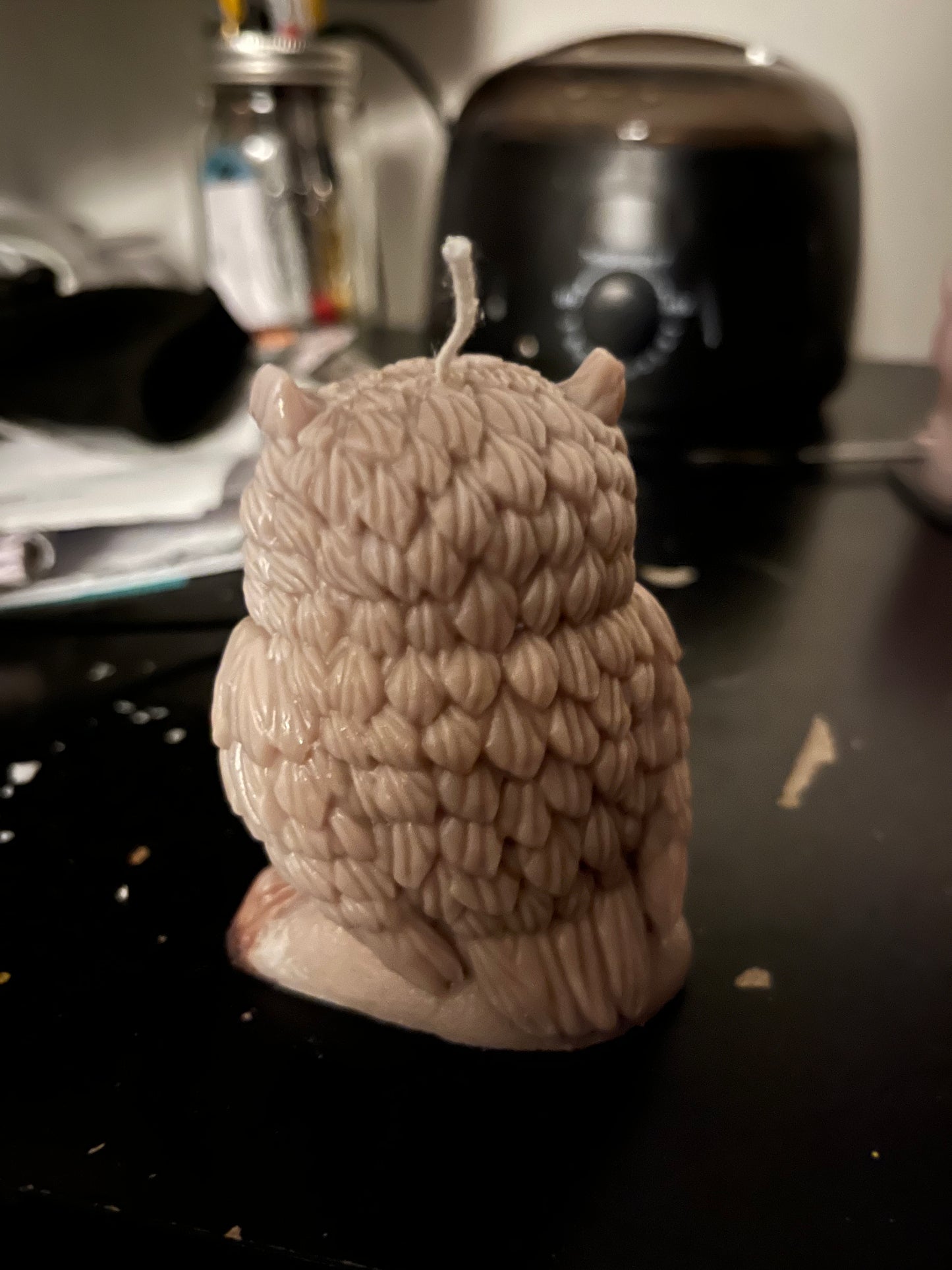 Owl on a branch candle