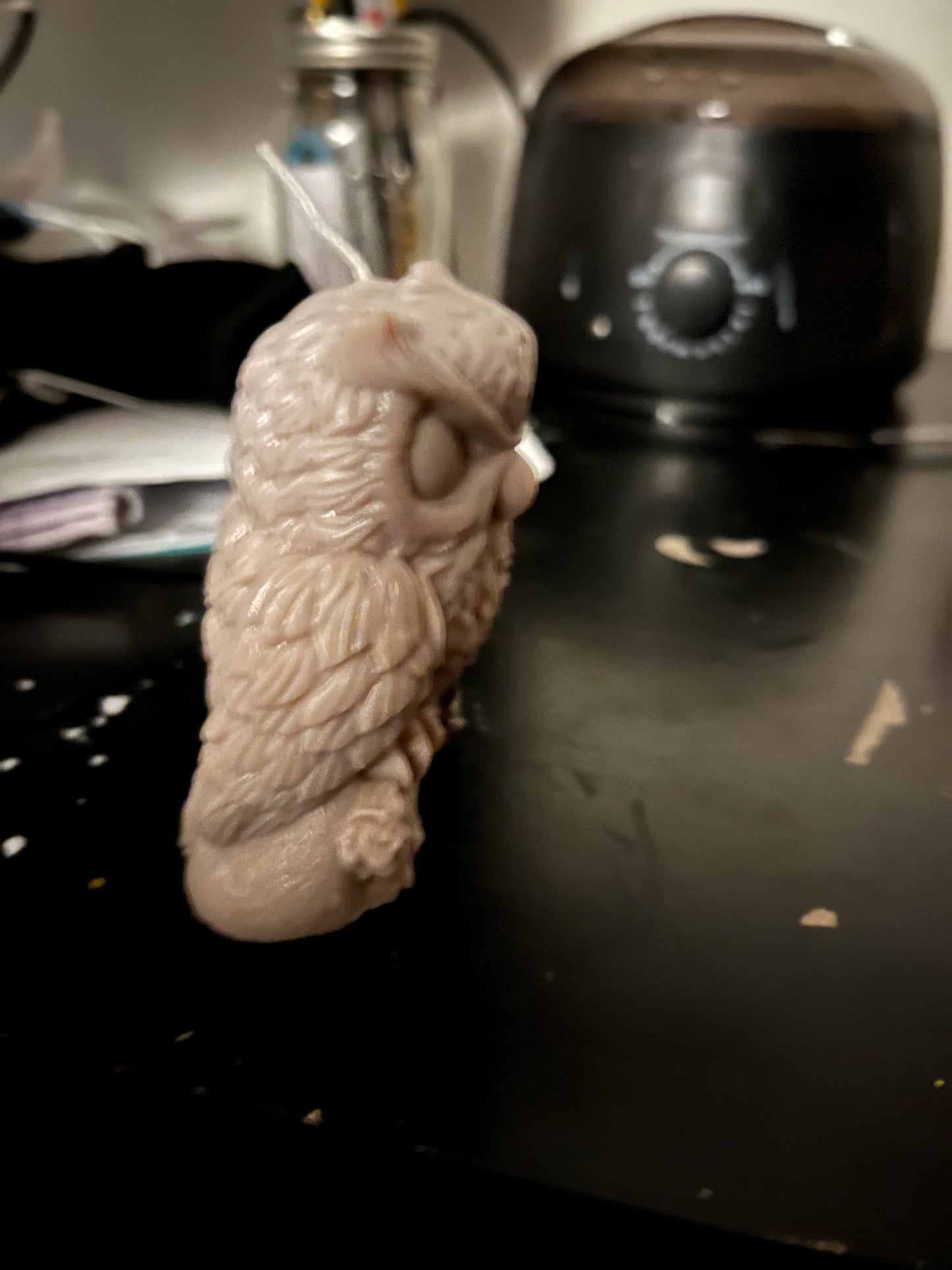 Owl on a branch candle