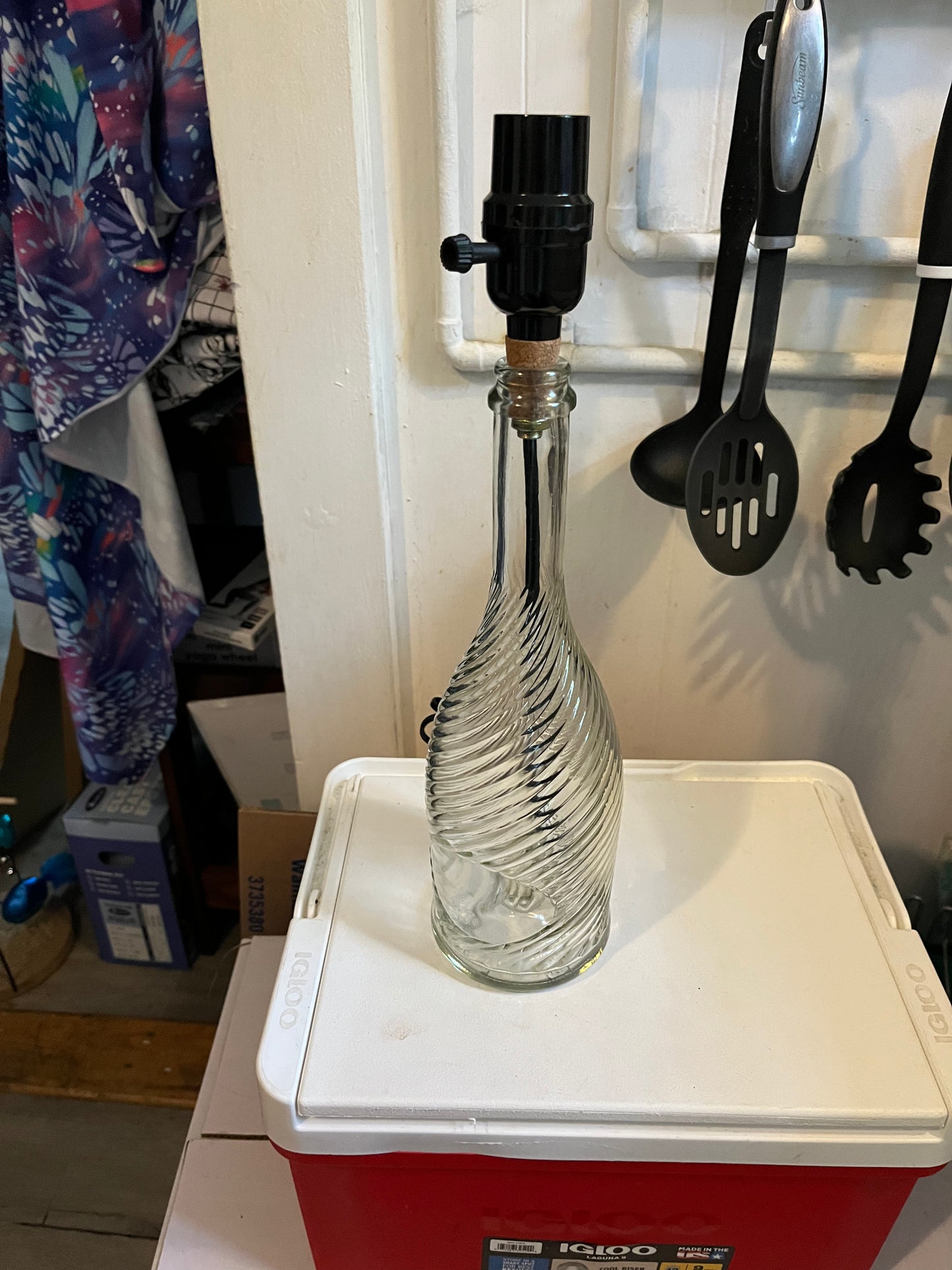 Lamps from wine bottles