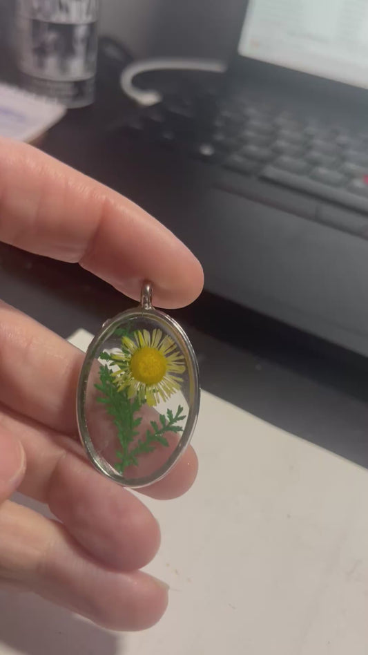 Yellow and green flower pendant